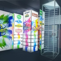 Boîte à lumière LED en tissu SEG avec cadre en aluminium, équipement pour salon professionnel, étagère en colonne, présentoir d'exposition
