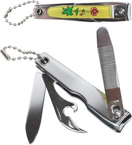 Cortauñas Profesional NOVISON de Acero al Carbono, Multifunción, para Pedicura, Abridor, Cuchillo, Portátil, Duradero, Plateado, Colorido - Product Image 1