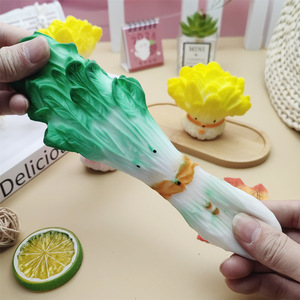 Wholesale 8cm TPR Vegetable Spinach Squeeze Toy Popular Stress Relief <b>Squishy</b> Gift for Kids and Adults - Product Image 4