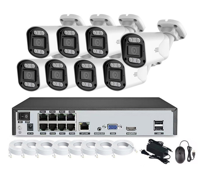 Cost Effective 8 Channel PoE NVR Kit 2MP 1080P Infrared Night Vision Motion Detection Indoor Outdoor Network IP Camera System