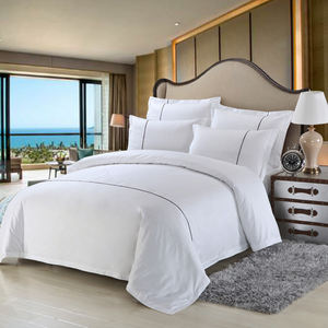 Set di Lenzuola di Lusso in Lino e Cotone <span class=keywords><strong>a</strong></span> Righe per Hotel, Include 4 Pezzi, Tinta Unita, Elegante Copriletto Plissettato, Lenzuolo con Angoli per Letto Singolo - Product Image 4