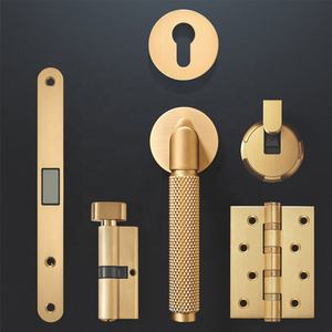 फैक्टरी कस्टमाइज्ड पकड़ लक्जरी अमेरिकी शैली प्राचीन तांबा ठोस पीतल लॉक डोर हैंडल के साथ - Product Image 1