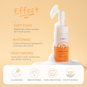 LAIKOU 120ml Mousse Nettoyante Visage Anti-Âge à la Vitamine C et Niacinamide, Lotion Huileuse, Marque Privée, Vente en Gros, Nettoyant Facial - Product Image 5