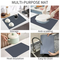 Tapis résistant à la chaleur pour friteuse à air, tapis en silicone imperméable pour comptoir de cuisine, tapis de protection antidérapant en silicone pour plan de travail