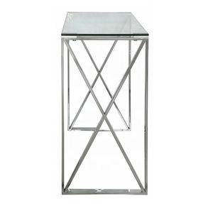 <span class=keywords><strong>Table</strong></span> <span class=keywords><strong>console</strong></span> design <span class=keywords><strong>2026</strong></span> en forme de X, de qualité supérieure, avec structure en acier inoxydable et plateau en verre trempé, pour salon et hall d'entrée - Product Image 4