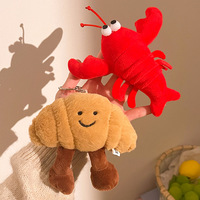 Porte-clés pendentif en peluche de crabe ou écrevisse, souvenir populaire, jouet de machine à griffes, poupée à suspendre pour sac à dos