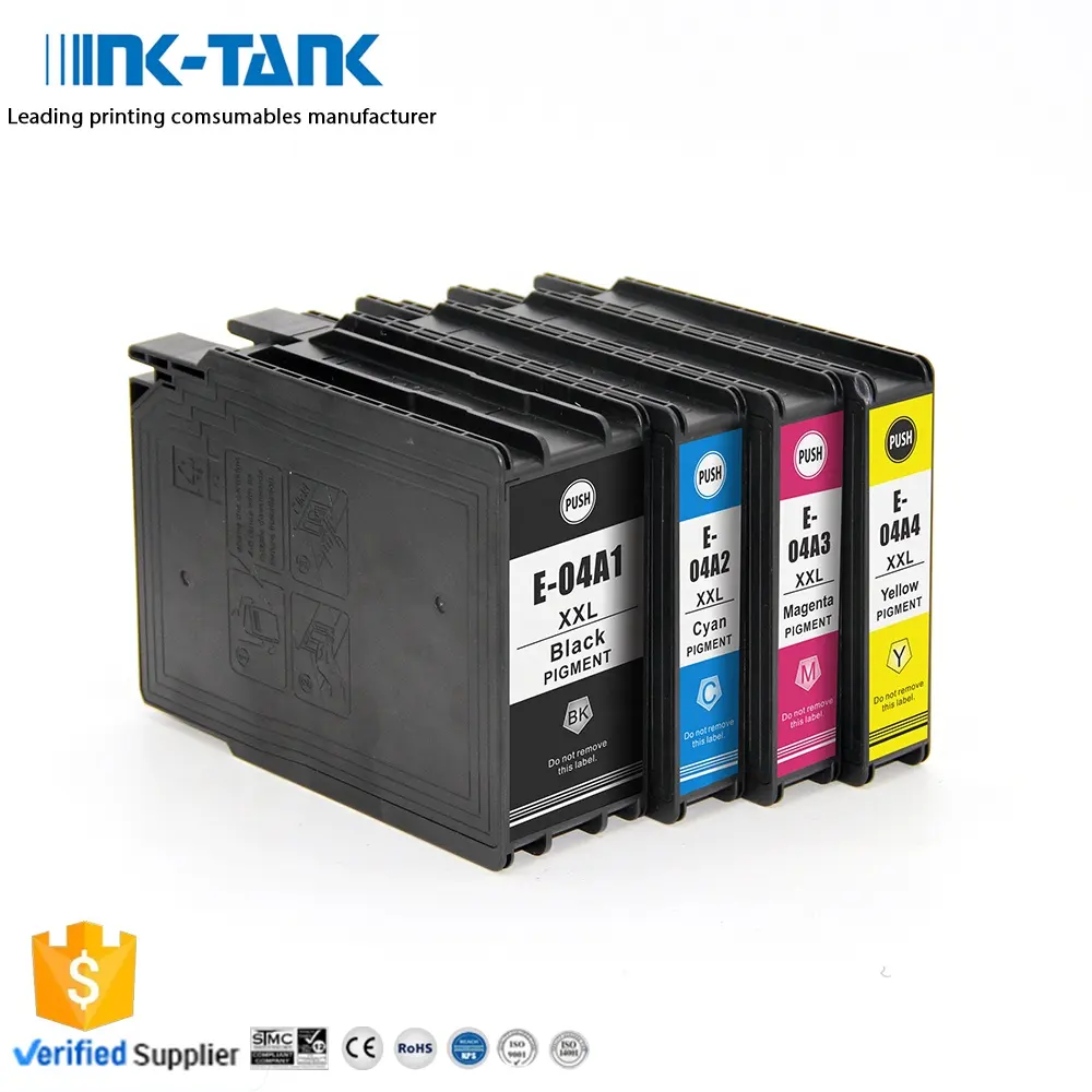 INK-TANK 04A T04A Premium Color Pigment Inkjet Cartridge T04A1 T04A2 T04A3 T04A4 Compatible Ink Cartridge for Epson WF-C8190