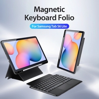 Terlaris untuk Samsung Galaxy Tab S6 Lite / 2024 DUX DUCIS DK Casing Tablet Kulit dengan Keyboard Magnetik Mengambang dan Penyangga