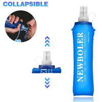 Bouteille d'eau souple pliable en stock aux États-Unis, gourde de course en TPU sans BPA, gourde souple pour sports de plein air, vente en gros personnalisée