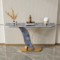 Console moderne de luxe en marbre pour la maison, meuble d'entrée doré, console de salon, console de couloir