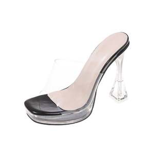 Chanclas altas con estampado de leopardo Hate Sky, zapatos informales, zapatillas de cristal, ropa de <span class=keywords><strong>mujer</strong></span> con cinta transparente - Product Image 5