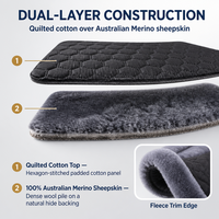 Tapis de selle demi-selle anglais en peau de mouton mérinos australienne 100% avec sangle centrale et rouleau de pommeau à coutures hexagonales – Équipement équestre