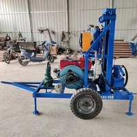 Foreuse hydraulique portable pour puits d'eau de 100 m, ensemble complet avec tubes de forage de 80 m et 50 m, machine de forage diesel pour l'irrigation