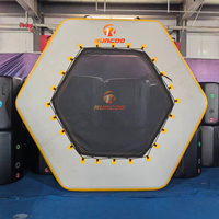 Fábrica OEM DWF anillo inflable inflado redondo agua Mar hamaca pontón personalizado impreso hamaca inflable con Red