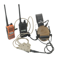 TS TAC-SKY Talkie-walkie tactique Adaptateur PTT Dual Pass V2 PTT pour casque de tir de chasse tactique