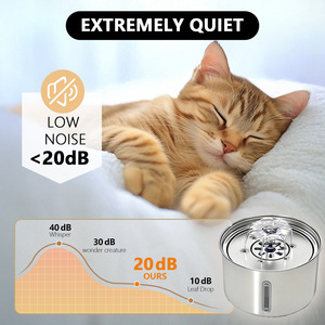 Mangeoire automatique pour animaux de compagnie Distributeur d'eau pour chat en acier inoxydable super silencieux avec fenêtre de niveau d'eau <span class=keywords><strong>Fontaine</strong></span> d'eau pour chien <span class=keywords><strong>3L</strong></span> pour boire - Product Image 3