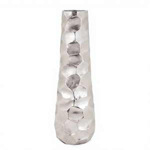 Vase en argent contemporain minimaliste, texture sculpturale, ensemble de décoration artistique, commande en gros - Product Image 1