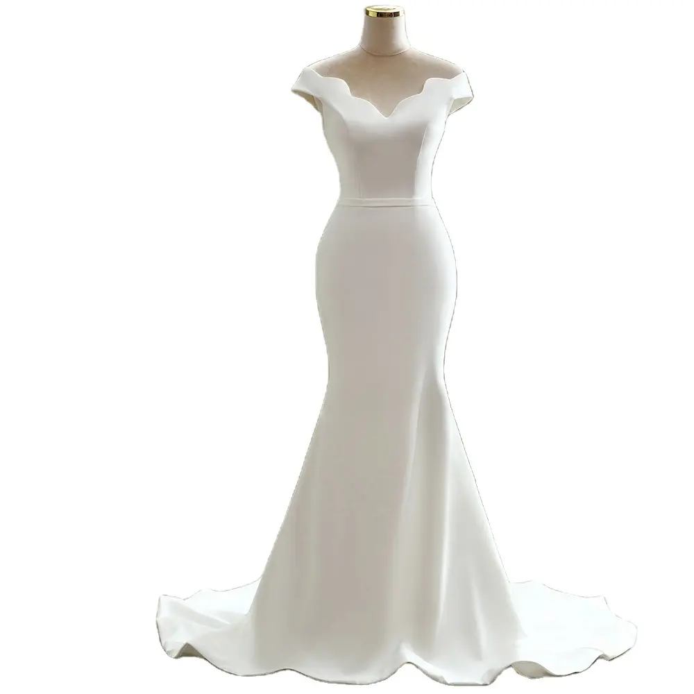 Mermaid Wedding Dresses Satin One-shoulder Plus Size Wedding Dresses For Women 2023 Girls Long Dress