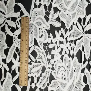 French Net Lace Fabric Wholesale 3D Applique Flower Embroidered Lace Fabric with Stones and Pearls for Bridal Dress Sustainable