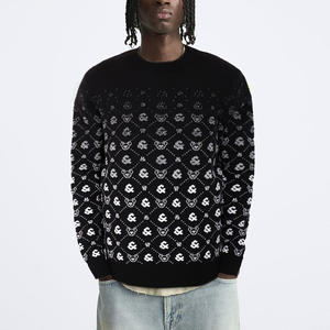 Suéter de hombre de Jacquard con letras y logotipo personalizado, jersey de manga larga, suéter de punto para hombre, cuello redondo, suéter de punto de invierno personalizado - Product Image 2