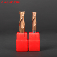 Fraise à deux tranchants en carbure HANDERK HRC55 avec revêtement TiSIN, taille standard, OEM/ODM disponible, conçue pour les applications en acier de moulage
