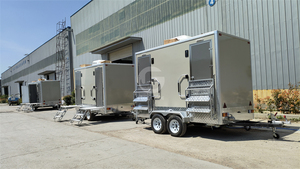 Sang trọng di động ngoài trời phòng tắm nhà vệ sinh Trailer 3.5 mét hiện đại 2 gian hàng di động Cấu trúc thép làm bánh sandwich Panel-Đối với chúng tôi - Product Image 2