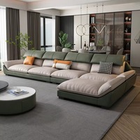 Sofá Modular en Forma de L de Diseño Moderno y Lujoso, Muebles para el Hogar, Sala de Estar, Sofá Seccional de Tela de Microfibra