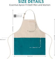 Tablier de Chef Personnalisé en Coton Beckon Unisexe Bicolore Professionnel pour Cuisine avec 2 Poches Résistant à l'Eau et Robuste pour la Cuisson et la Grillade