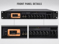 Amplificateur de puissance PA à montage en rack 120W 180W 110V avec contrôle du volume indépendant à deux zones, lecture USB et Bluetooth