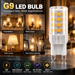 Bombilla LED G9 de 3W, 300-350LM, DC 10-30V, Amplio Rango de Voltaje, Ángulo de Haz de 360 Grados, 39 LED SMD 2835, G9-CR4-3W - Product Image 6