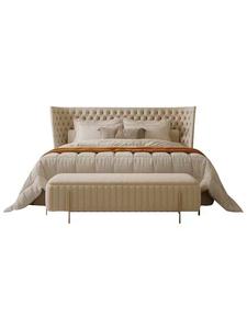 <span class=keywords><strong>Lit</strong></span> en cuir de style français, luxe léger, ton crème, moderne, minimaliste, chambre principale, haut de gamme, double bouton capitonné, <span class=keywords><strong>lit</strong></span> américain - Product Image 5
