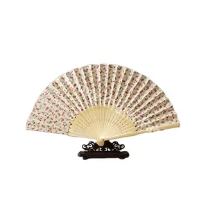 High quality and cheap bamboo fabric hand fans for wedding or festival gift
