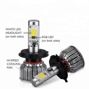 2in1 llevó la bombilla <span class=keywords><strong>del</strong></span> faro Kit Bluetooth RGB <span class=keywords><strong>diablo</strong></span> ojo LED Faro de conversión para coche Universal H4 H13 9004, 9007 - Product Image 4