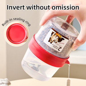 Gobelet d'alimentation portable pour animaux de compagnie, récipient de stockage de nourriture et d'eau à double compartiment, anti-fuite, distributeur de nourriture pour chiot, chaton, pique-nique en plein air - Product Image 2