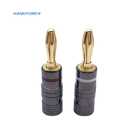 Fiches bananes connecteur banane 4MM plaqué or avec verrouillage à vis pour prise audio haut-parleur