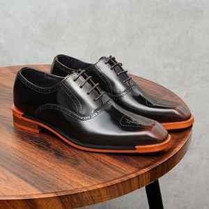 Zapatos de Vestir Formales de Negocios para Hombre, Estilo Británico Retro, de Cuero Grabado con Brocado, Talla Grande, Color Negro, para Boda - Product Image 2