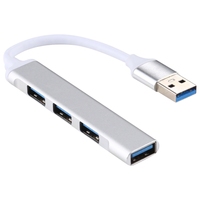 Grosir adaptor Hub paduan aluminium 4 in 1 Multiport USB 3.0, 4 port USB 3.0 untuk adaptor HUB Transfer Data komputer