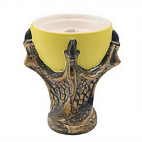 Nouvelle tasse à chicha en céramique de luxe en forme de griffe de dragon avec éclairage LED, tête de chicha en forme d'œuf, accessoires pour chicha arabe