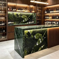 Dalles de marbre vert avocat foncé de luxe naturel, polies, de qualité supérieure, pour décoration murale moderne de salon et crédence TV