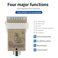 Temporizador Digital LED Programable DH48S-S 0.1s-99h con Base de Enchufe AC/DC 12V 24V 36V 110V 220V 380V, Temporizador de Ciclo Repetitivo