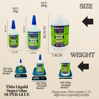 Lem Super Cyanoacrylate Tipis Cairan Perekat untuk Proyek Pertukangan Kayu, Model Hobi, Pekerjaan Inlay, 100g, Didukung OEM