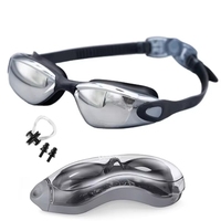 Lunettes de natation professionnelles imperméables pour adultes, couleur arc-en-ciel, avec bouchons d'oreille pour le surf, vente en gros