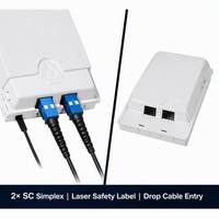 Caja de Conexión de Fibra Óptica para Montaje en Pared Interior IP45, 2 Núcleos, Terminal de Acceso de Fibra Óptica Pequeño SC/LC, Caja de Distribución de Fibra Óptica ATB, PC+ABS