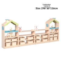 Étagère de rangement modulable en bois massif pour enfants, idéale pour les coins de jeux de maternelle