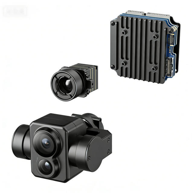 FPV AI Tracking Module Dual-Optical Metal 2-Axis Gimbal Visible+Thermal AI Target Recognition Security Inspection