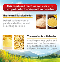 Moulin à riz et broyeur de poudre, décortiqueuse de paddy, machine à moudre le son, le maïs et le blé de qualité supérieure pour usage agricole, 150 kg/h