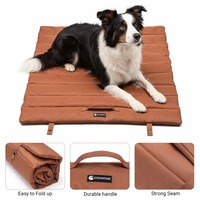 Haustier-Reisematte Leicht zu Reinigen Hundebett Weich Bequem Braun Rutschfest Waschbar Tragbare Hunde-Reisematte Anpassbare Faltbare Matte