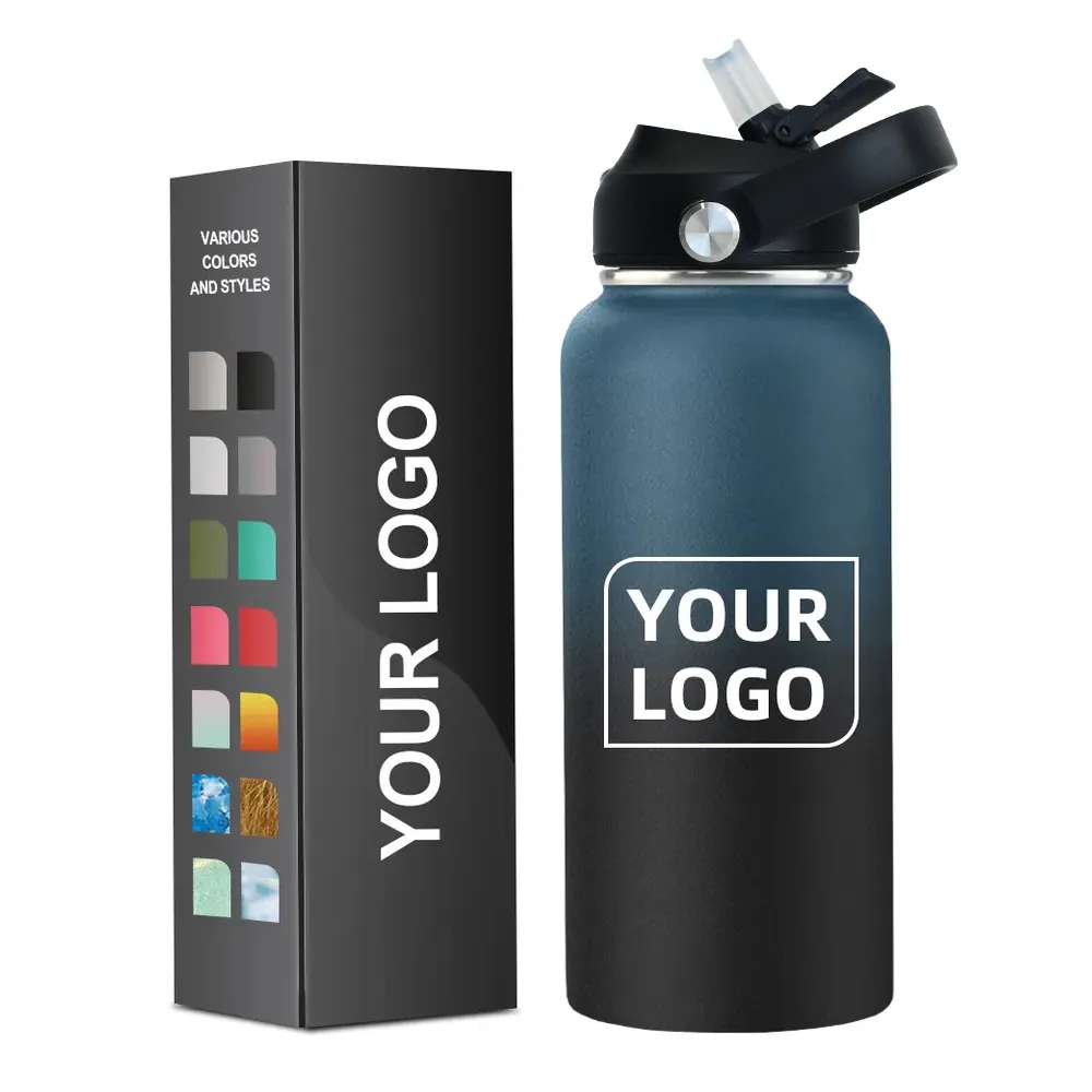 custom logo 32oz 40oz thermoflask gym sports drinking insulated metal flask stainless steel water bottle with custom logo