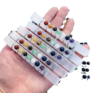 Cristaux de guérison Pierres de méditation Perles Fil enroulé autour de bâton de sélénite Reiki Chakra Cristal baguette Yoga Méditation Fête des mères - Product Image 4