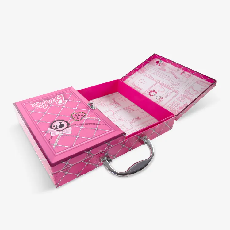 Manufacturer Luxury Custom Princess Elsa Pink Cardboard Double Open Packaging Boxes for Gift Recycled Paper With Inner